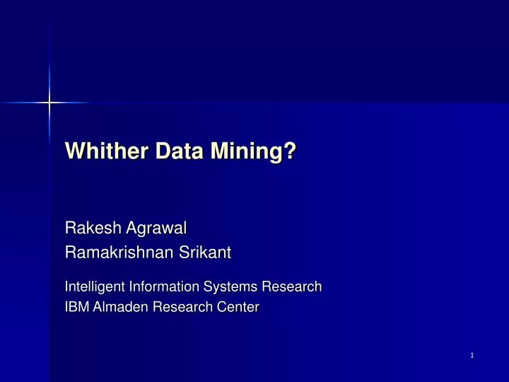 whither data mining