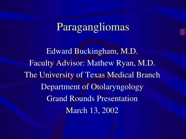 paragangliomas