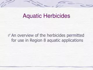 Aquatic Herbicides