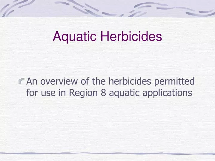 aquatic herbicides