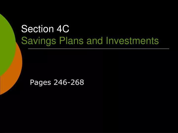 section 4c savings plans and investments