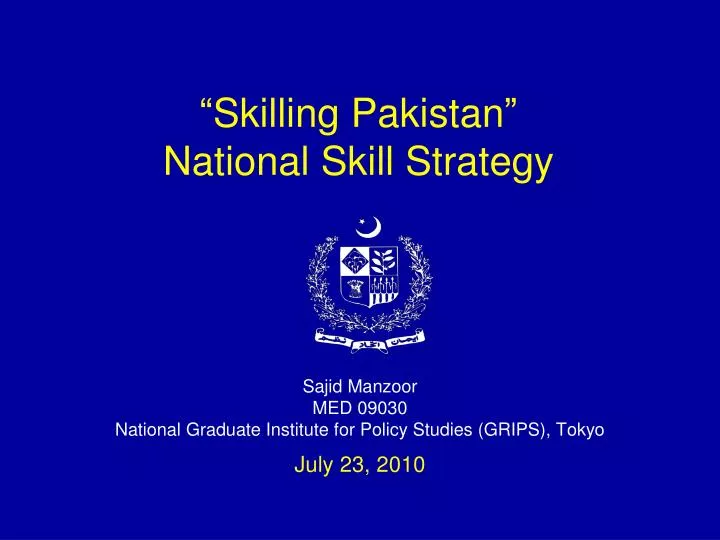 skilling pakistan national skill strategy