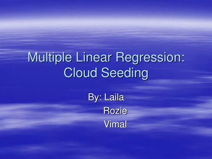 multiple linear regression cloud seeding