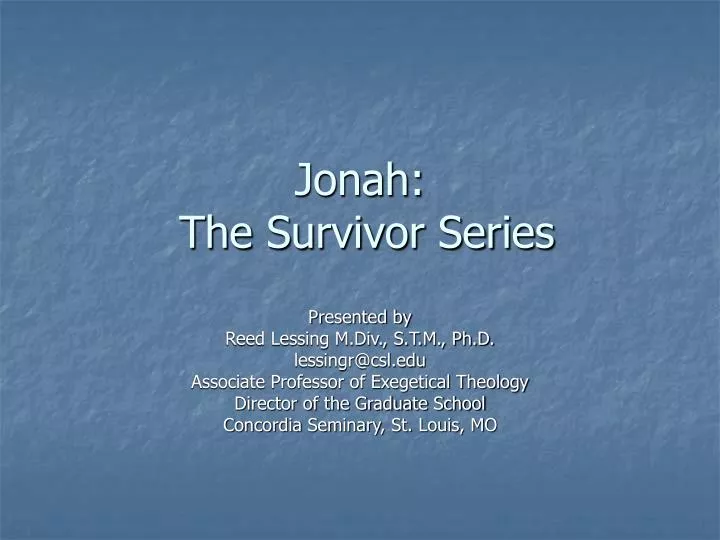 jonah the survivor series