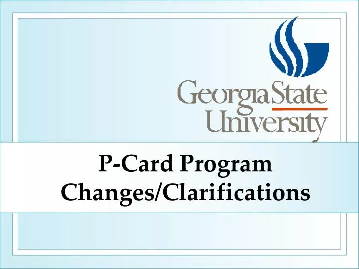 p card program changes clarifications