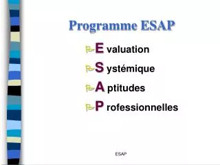 programme esap
