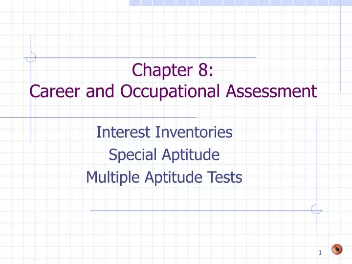 Chapter 8 Career And Occupational Assessment N 
