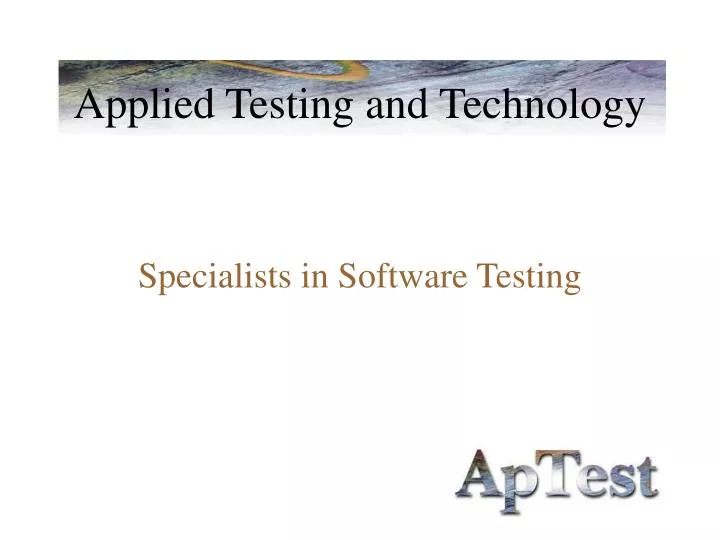 applied testing and technology