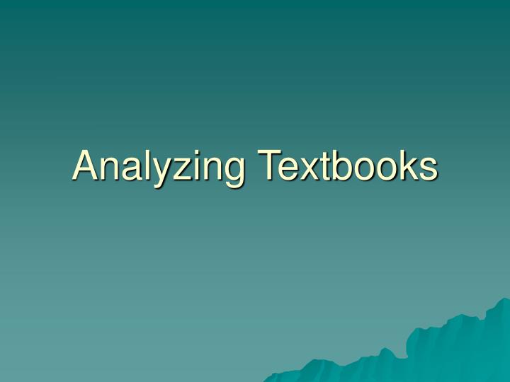 analyzing textbooks