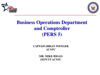 Business Operations Department and Comptroller (PERS 5)