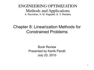 Chapter 8: Linearization Methods for Constrained Problems