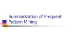 Summarization of Frequent Pattern Mining - slide 1