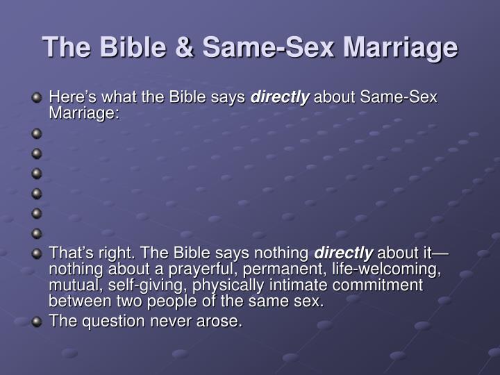 the bible same sex marriage