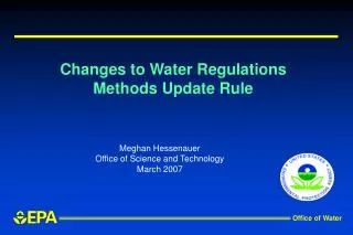 Changes to Water Regulations Methods Update Rule