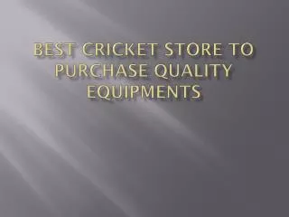 Best cricket store to purchase quality equipments