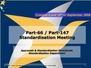 Approvals &amp; Standardisation Directorate Standardisation Department