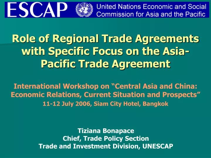 role of regional trade agreements with specific focus on the asia pacific trade agreement