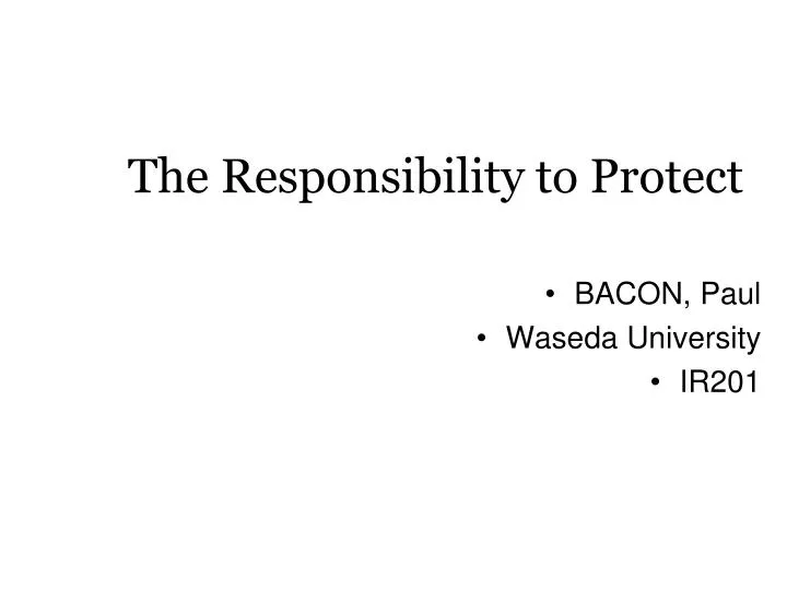 the responsibility to protect