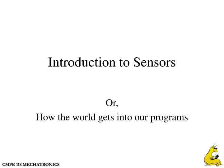introduction to sensors
