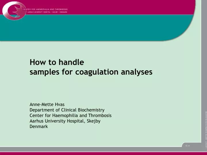 how to handle samples for coagulation analyses