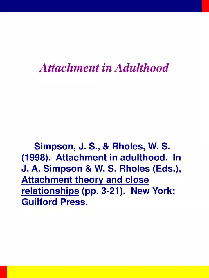 attachment in adulthood