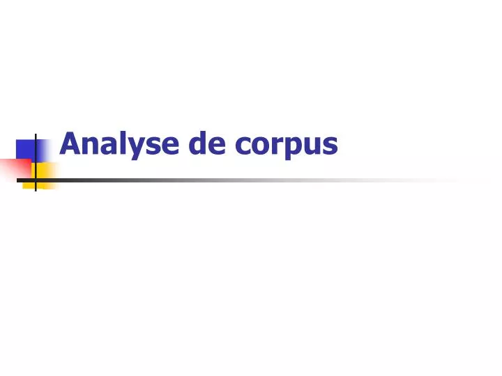 analyse de corpus