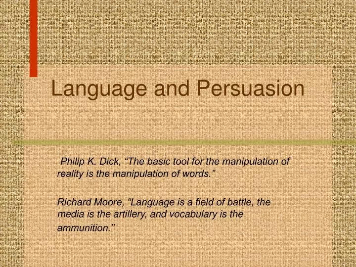 language and persuasion
