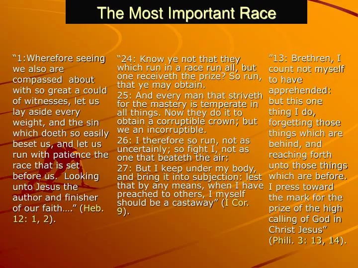 the most important race