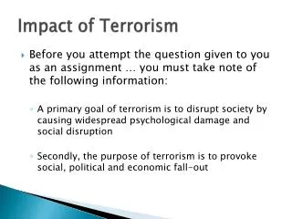 Impact of Terrorism