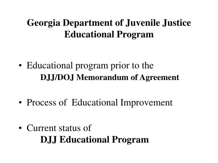 georgia department of juvenile justice educational program