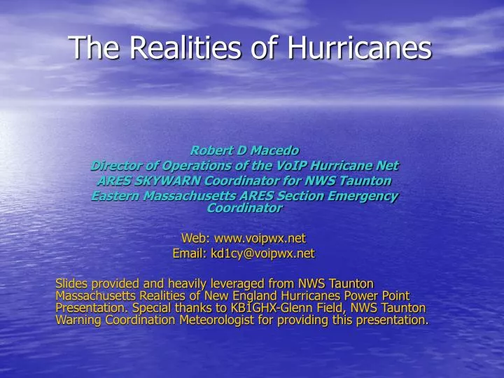the realities of hurricanes