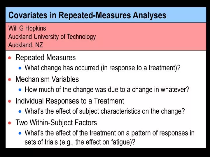 covariates in repeated measures analyses