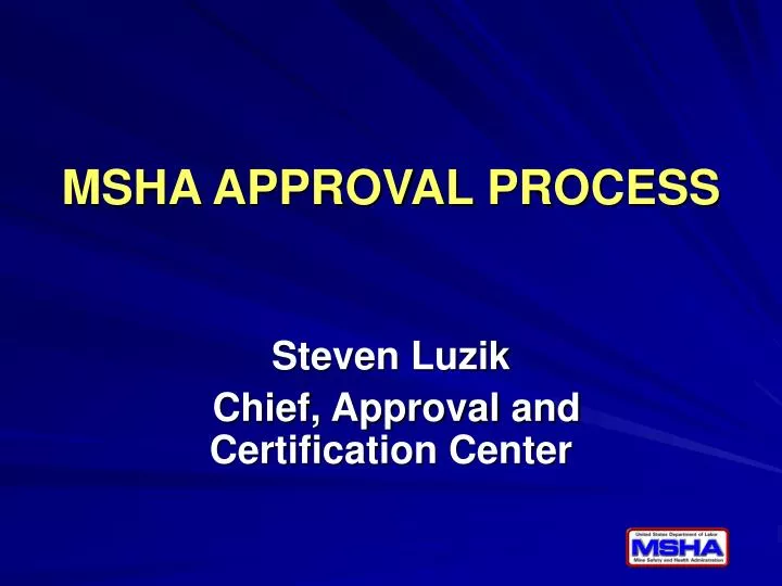 msha approval process