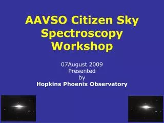 AAVSO Citizen Sky Spectroscopy Workshop