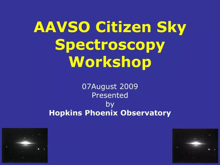 aavso citizen sky spectroscopy workshop