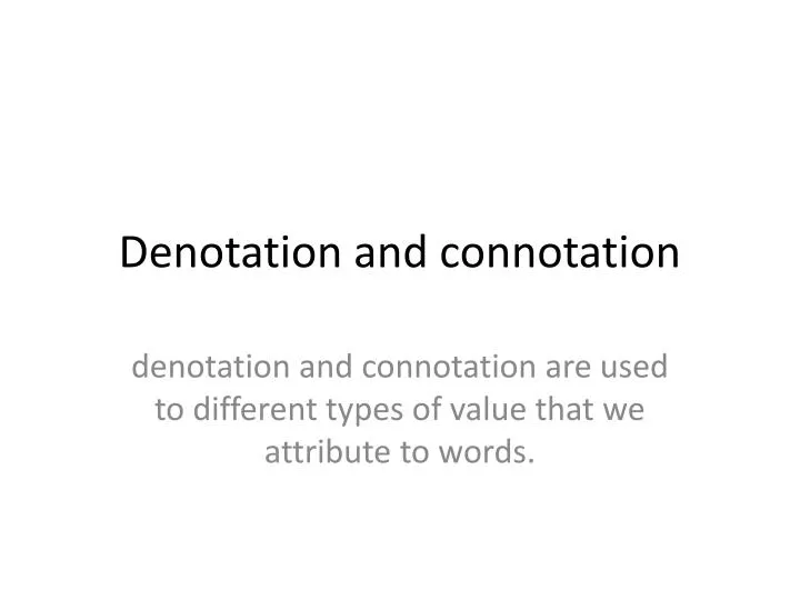 denotation and connotation