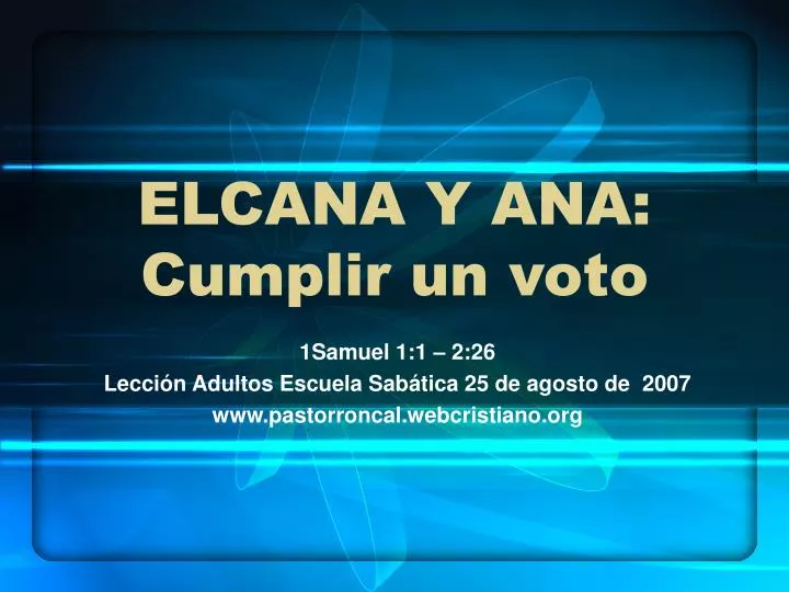 elcana y ana cumplir un voto