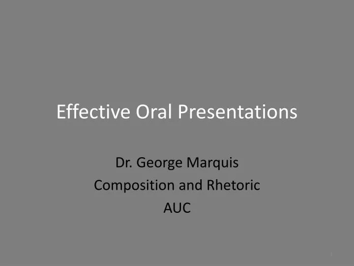 effective oral presentations