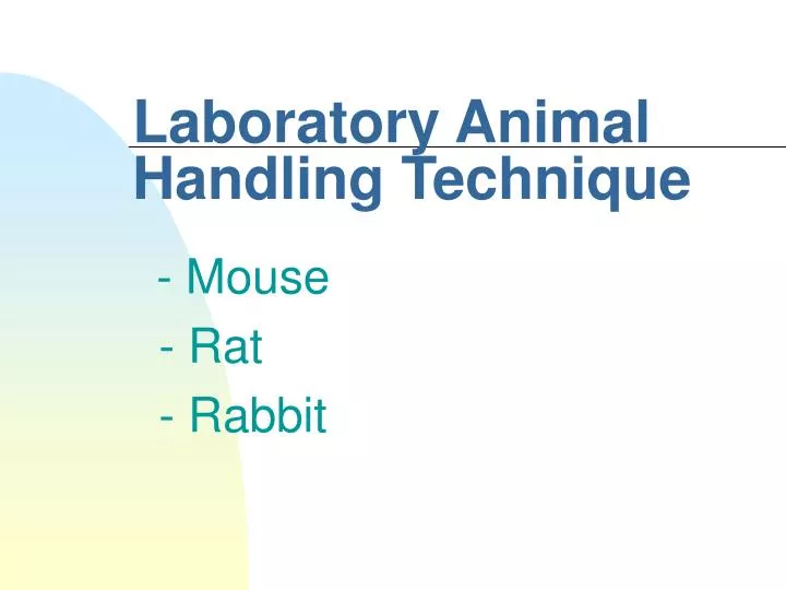 laboratory animal handling technique