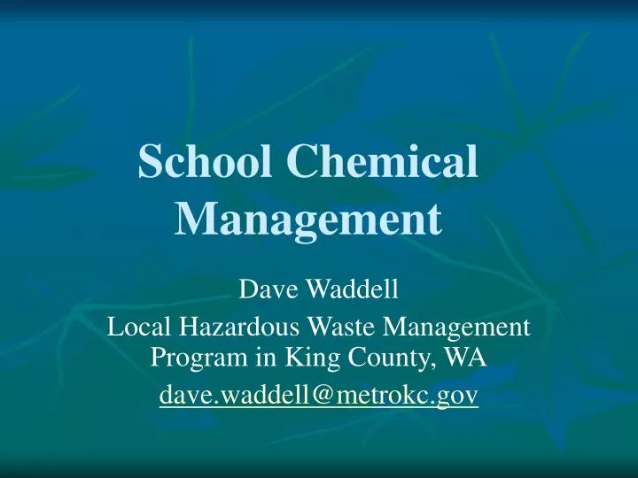 school chemical management