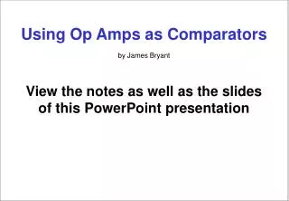 Using Op Amps as Comparators