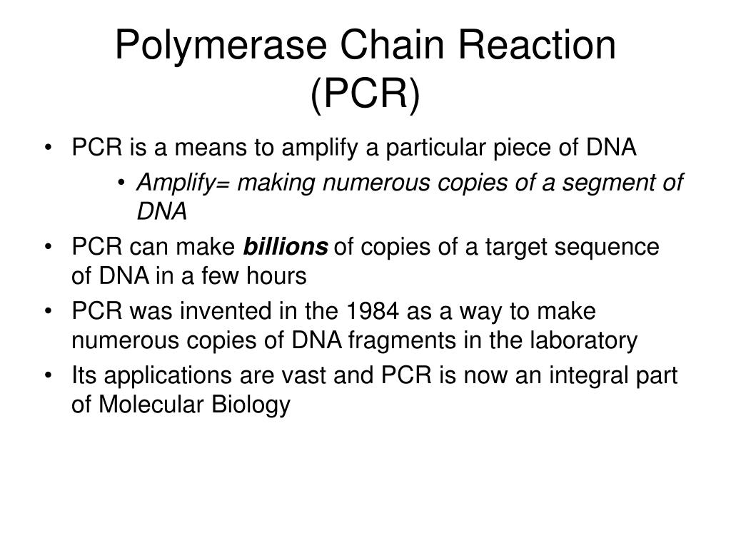 PPT - Polymerase Chain Reaction (PCR) PowerPoint Presentation, free ...
