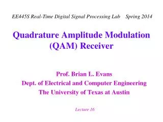 Quadrature Amplitude Modulation (QAM) Receiver