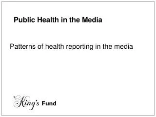 Public Health in the Media