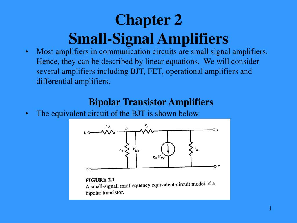 PPT - Chapter 2 Small-Signal Amplifiers PowerPoint Presentation, free ...