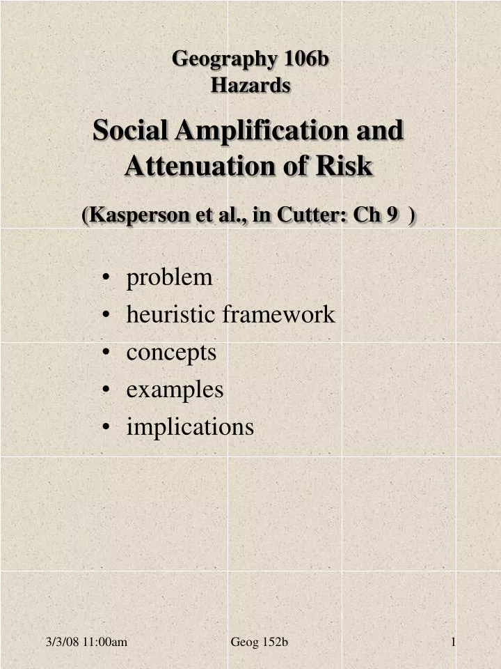 social amplification and attenuation of risk kasperson et al in cutter ch 9