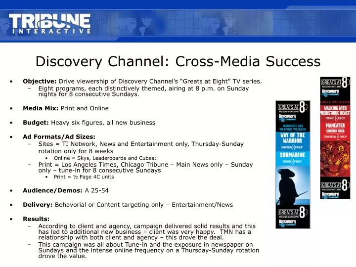 discovery channel cross media success