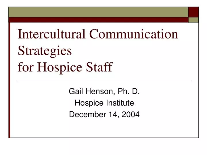 intercultural communication strategies for hospice staff
