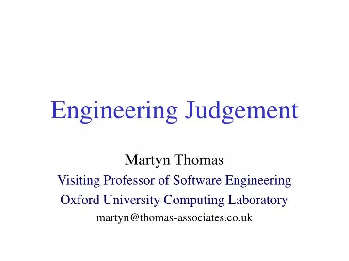 engineering judgement