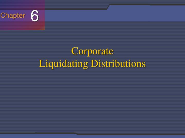 corporate liquidating distributions